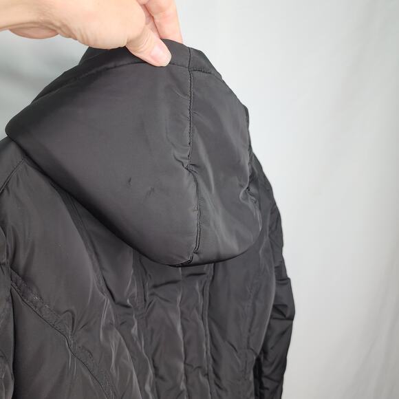 Calvin Klein Women's Black Down Puffer Zipper Front Jacket Size M Hooded - Picture 7 of 16